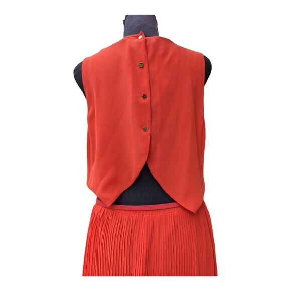 OasisWomen's Red Pleated Maxi Dress / Red Pleated Flare In‎ Sz 14 - Picture 8 of 16